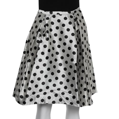 CH Carolina Herrera Monochrome Polka Dot Satin Box Pleated Short Skirt XS - Carolina Herrera - Modalova