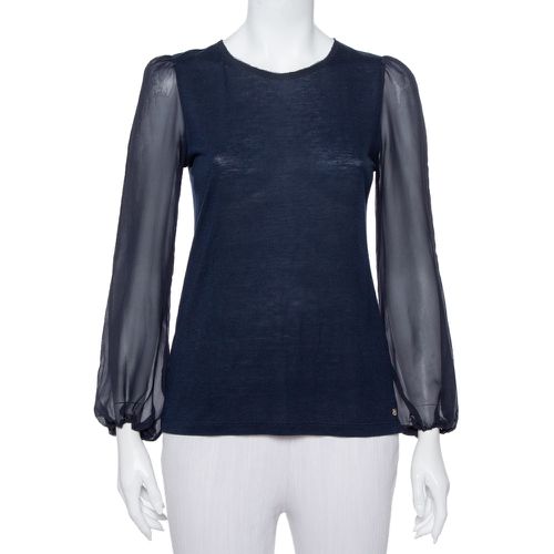 CH Carolina Herrera Navy Blue Wool & Silk Top XS - CH Carolina Herrera - Modalova