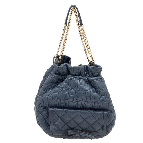 Carolina Herrera Blue Quilted Leather Bucket Bag - Carolina Herrera - Modalova