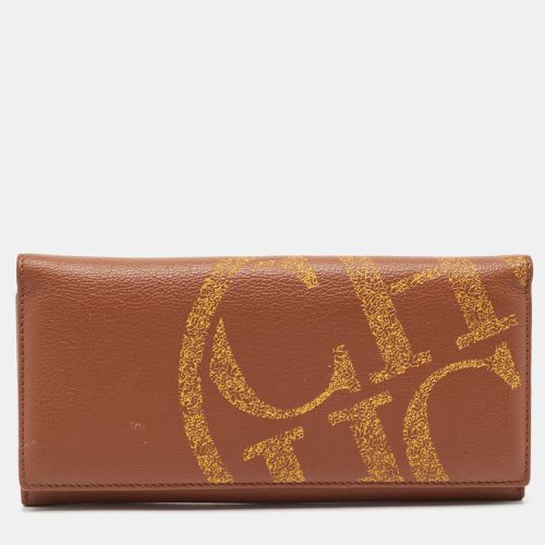 Carolina Herrera Brown Leather Logo Print Continental Wallet - Carolina Herrera - Modalova