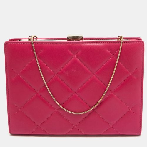 Carolina Herrera Pink Quilted Leather Frame Chain Clutch - Carolina Herrera - Modalova