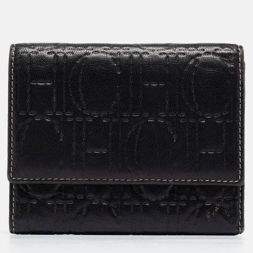 Carolina Herrera Dark Brown Logo Embossed Leather Trifold Wallet - Carolina Herrera - Modalova