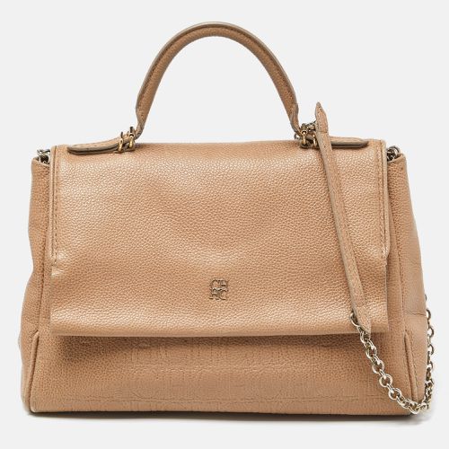 Carolina Herrera Beige Leather Minuetto Flap Top Handle Bag - Carolina Herrera - Modalova