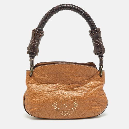 Carolina Herrera Brown Leather Braided Handle Baguette Bag - Carolina Herrera - Modalova