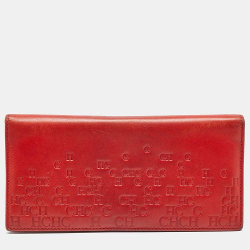 Carolina Herrera Red Monogram Embossed Leather Bifold Long Wallet - Carolina Herrera - Modalova