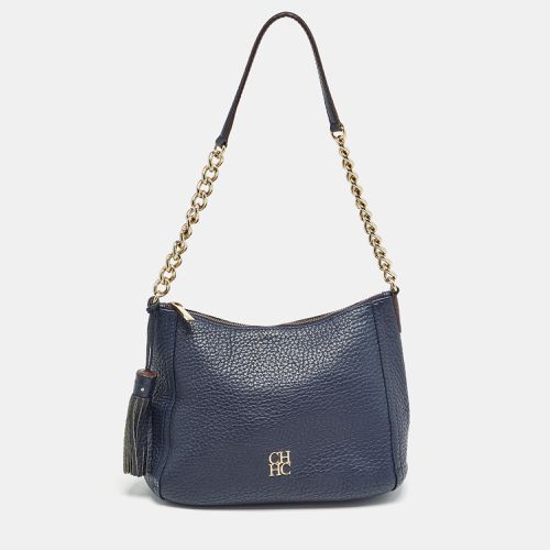 Carolina Herrera Navy Blue Leather Maria Tassel Hobo - Carolina Herrera - Modalova