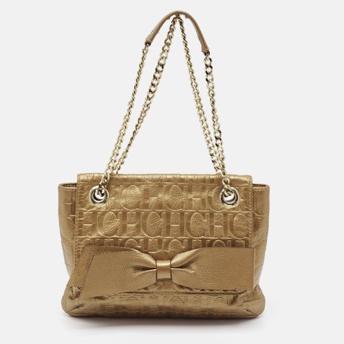 Carolina Herrera Gold Monogram Leather Audrey Shoulder Bag - Carolina Herrera - Modalova