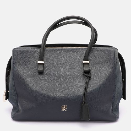 CH Carolina Herrera Blue Nubuck and Leather Zip Tote - CH Carolina Herrera - Modalova