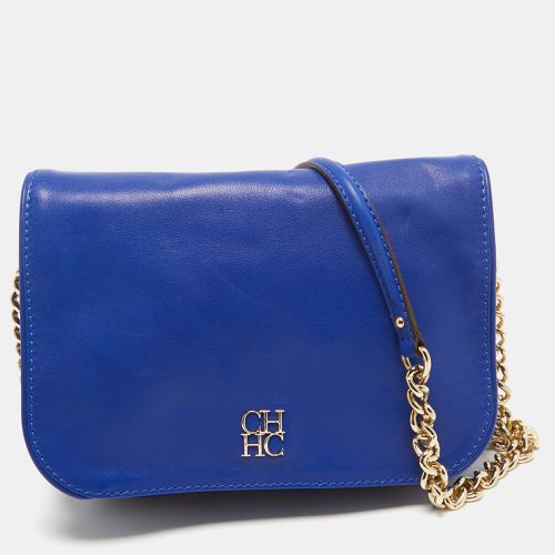 Carolina Herrera Blue Leather New Baltazar Flap Shoulder Bag - Carolina Herrera - Modalova