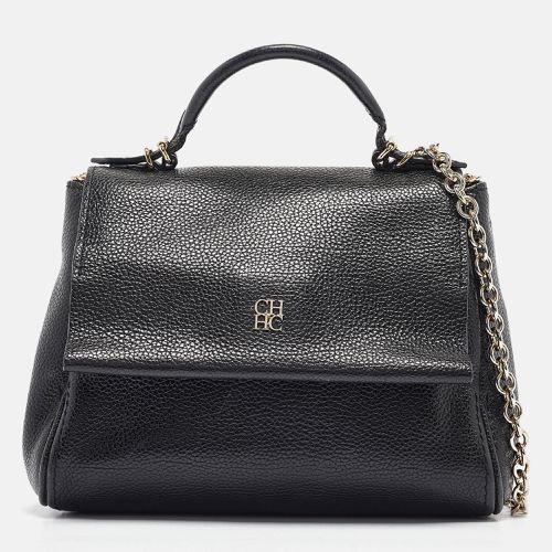 Carolina Herrera Black Leather Small Minuetto Top Handle Bag - Carolina Herrera - Modalova