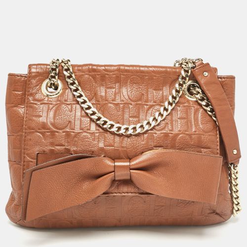 Carolina Herrera Brown Monogram Leather Audrey Shoulder Bag - Carolina Herrera - Modalova