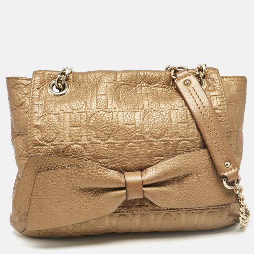 Carolina Herrera Gold Monogram Leather Audrey Shoulder Bag - Carolina Herrera - Modalova