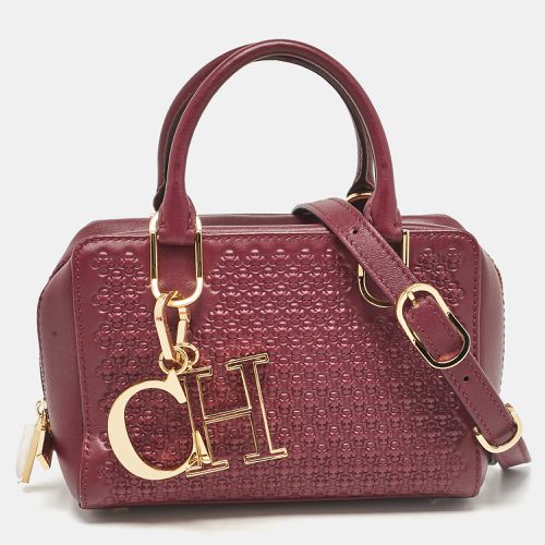 Carolina Herrera Burgundy Embossed Leather Micro Duke Bag - Carolina Herrera - Modalova