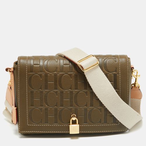 Carolina Herrera Khaki Green Monogram Leather Andy Locked Shoulder Bag - Carolina Herrera - Modalova