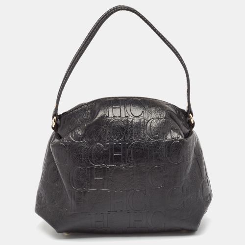 Carolina Herrera Black Monogram Embossed Leather Satchel - Carolina Herrera - Modalova