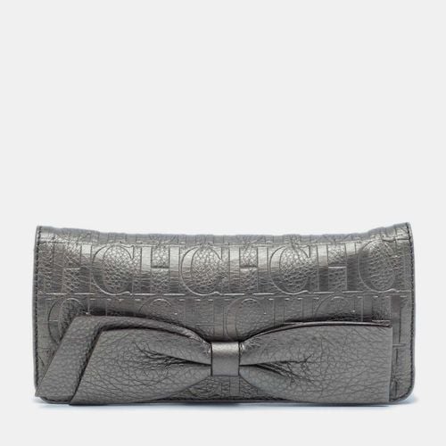 Monogram Embossed Leather Audrey Clutch - Carolina Herrera - Modalova