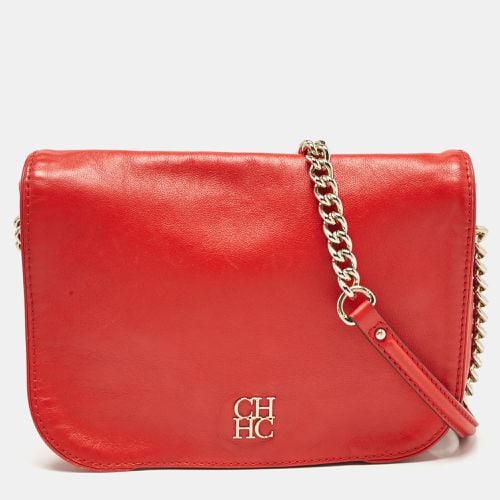 Carolina Herrera Red Leather Flap Chain Shoulder Bag - Carolina Herrera - Modalova