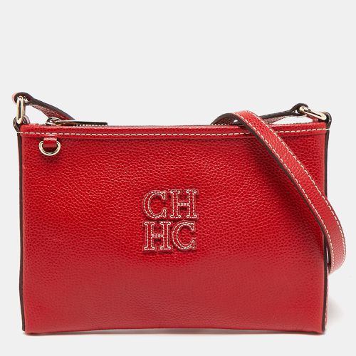 Carolina Herrera Red Leather Logo Zip Crossbody Bag - Carolina Herrera - Modalova