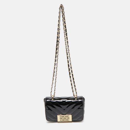 Carolina Herrera Black Chevron Patent Leather Mini Bimba Chain Bag - Carolina Herrera - Modalova