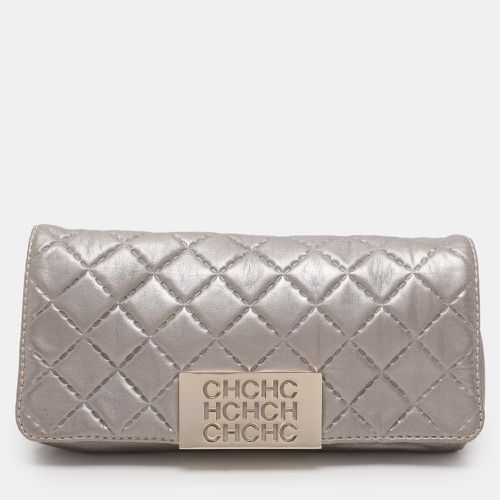 Carolina Herrera Grey Leather Pouch Clutch - Carolina Herrera - Modalova