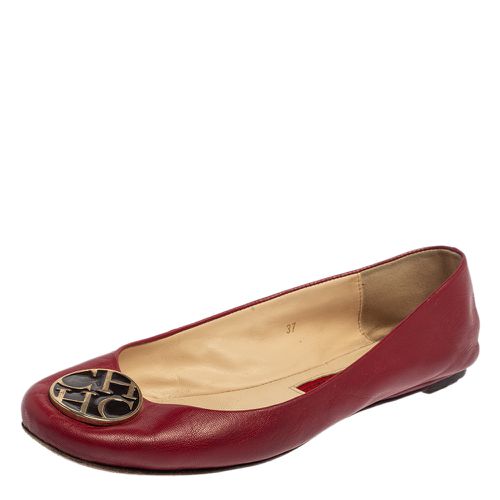 CH Carolina Herrera Red Leather Logo Ballet Flats Size 37 - CH Carolina Herrera - Modalova