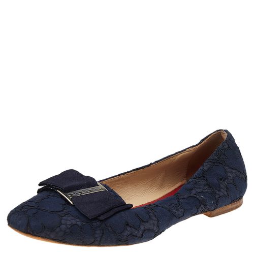 CH Carolina Herrera Blue Lace And Fabric Bow Loafers Size 38 - CH Carolina Herrera - Modalova