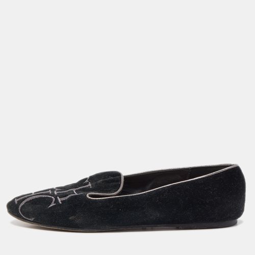 Carolina Herrera Black Suede Smoking Slipper Size 37 - Carolina Herrera - Modalova