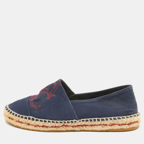 Carolina Herrera Navy Blue Canvas Espadrille Slip On Loafers Size 40 - Carolina Herrera - Modalova