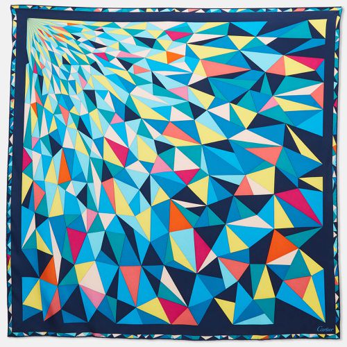 Cartier Blue Geometric Print Silk Square Scarf - Cartier - Modalova