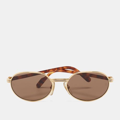 Gold St Honore Oval Sunglasses - Cartier - Modalova