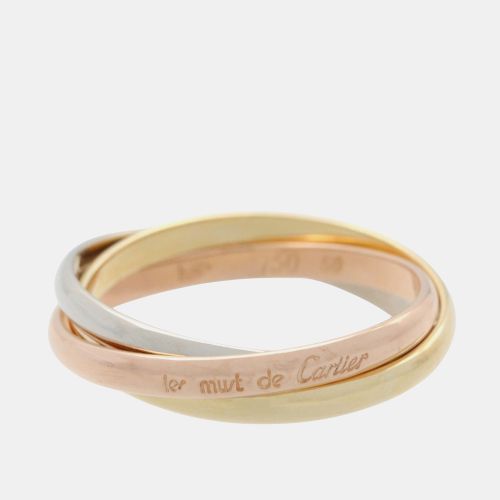 Cartier Trinity 18K Yellow, Rose and White Gold Band Ring EU 50 - Cartier - Modalova