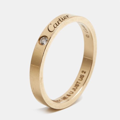 Cartier C De Cartier Diamond 18k Rose Gold Wedding Band Ring Size 60 - Cartier - Modalova