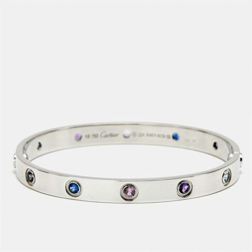 Cartier Love Multi Gemstone 18k White Gold Bracelet 16 - Cartier - Modalova