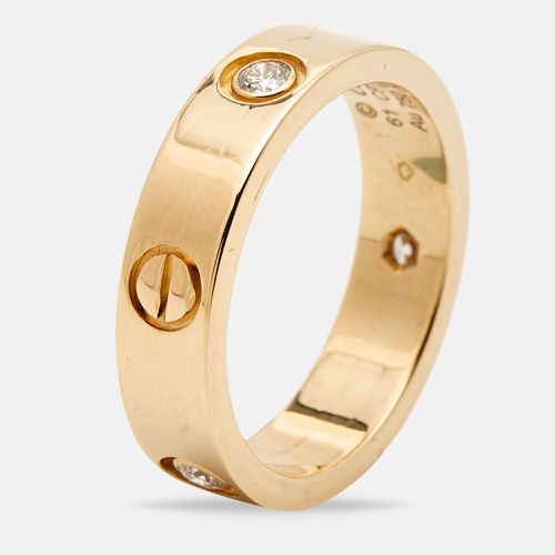 Cartier Love 3 Diamonds 18k Yellow Gold Ring Size 61 - Cartier - Modalova