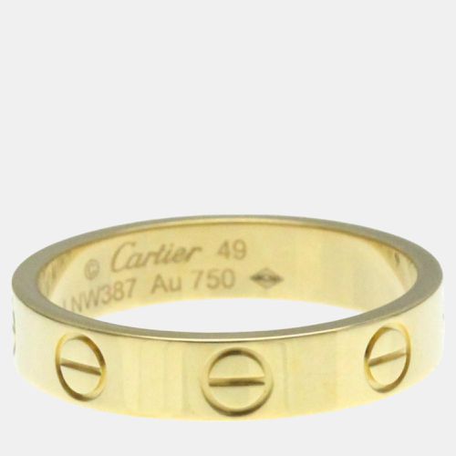 Cartier 18K Yellow Gold Love Platinum Ring EU 49 - Cartier - Modalova