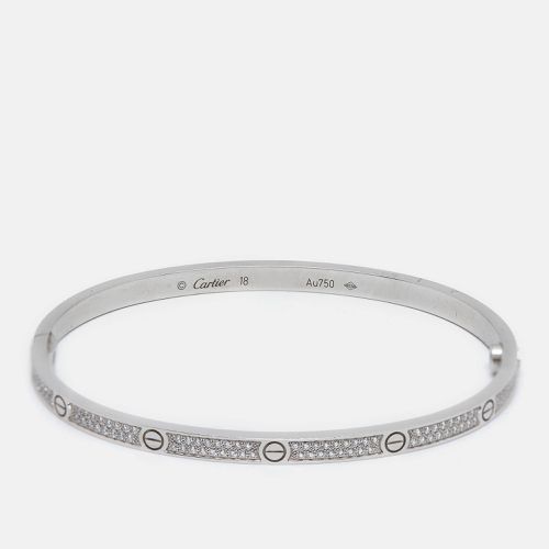 Cartier Love Pavé Diamonds 18k White Gold Small Model Bracelet 18 - Cartier - Modalova