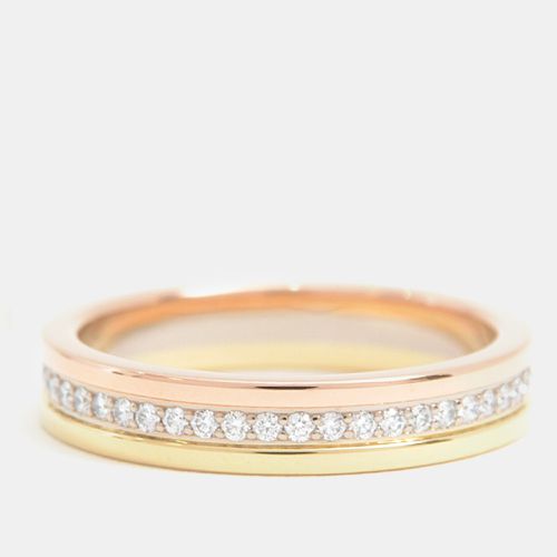 Cartier 18K Rose, Yellow, White Gold and Diamond Trinity Vendome Band Ring EU 48 - Cartier - Modalova