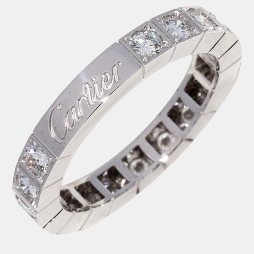 Cartier 18K White Gold and Diamond Lanieres Band Ring EU 49 - Cartier - Modalova