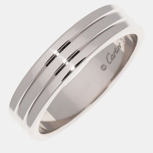 Cartier 18K White Gold Vendome Band Ring EU 57 - Cartier - Modalova