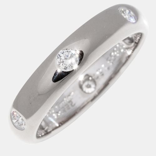 Cartier 18K White Gold and Diamond Stella Band Ring EU 49 - Cartier - Modalova