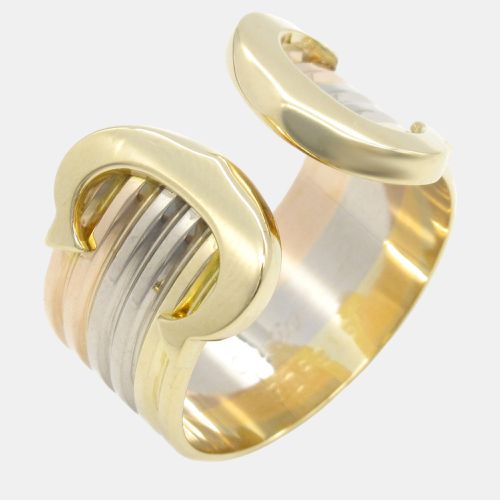 Cartier 18K Yellow, White and Rose Gold C De Cartier Band Ring EU 53 - Cartier - Modalova