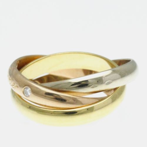 K Yellow, Rose, Gold and Diamond Trinity Band Ring EU 52 - Cartier - Modalova