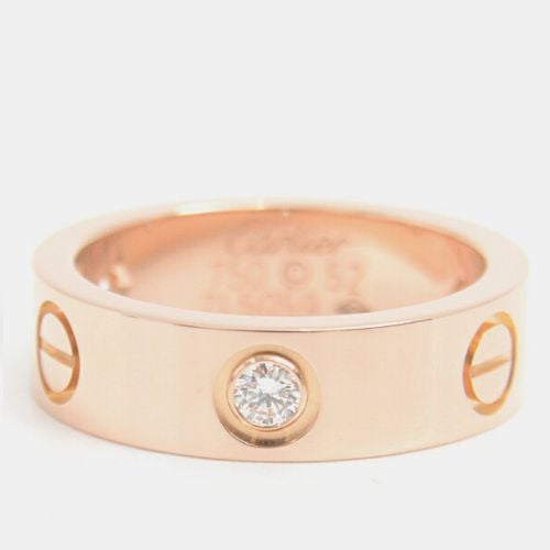 Cartier 18K Rose Gold and Diamond Love Band Ring EU 52 - Cartier - Modalova