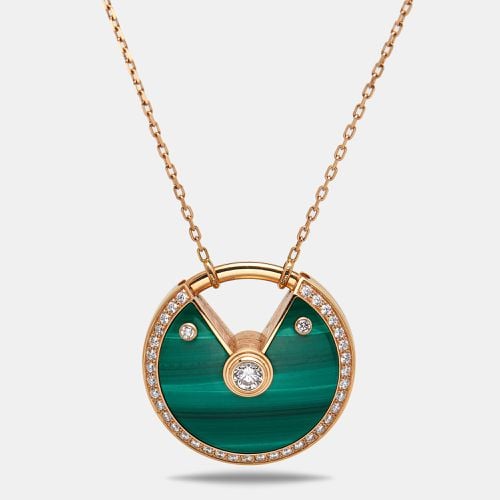 Cartier Amulette De Cartier Diamonds Malachite 18k Rose Gold Long Necklace - Cartier - Modalova