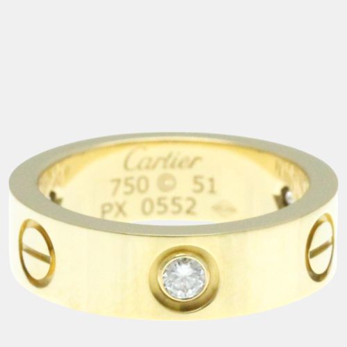 Cartier 18K Yellow Gold and Diamond Love Band Ring EU 51 - Cartier - Modalova