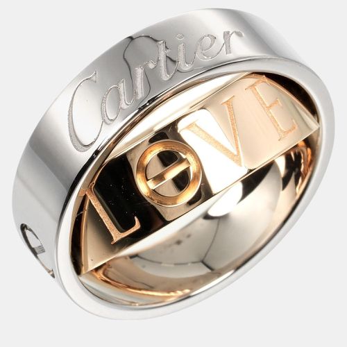 Cartier 18K White Gold, Pink Gold Secret Love Ring EU 61 - Cartier - Modalova