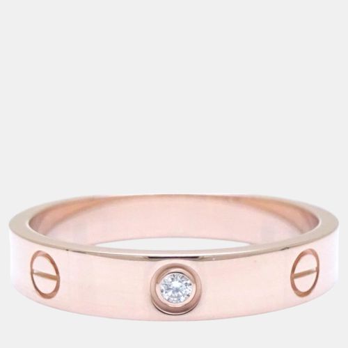 Cartier 18K Rose Gold and Diamond Mini Love Band Ring EU 60 - Cartier - Modalova