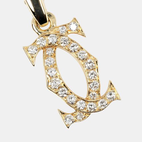 Cartier 18K Yellow Gold Diamond 2C Pendant Charm - Cartier - Modalova