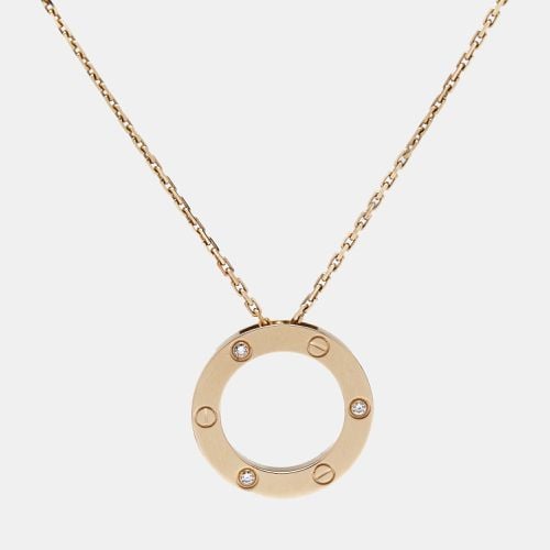 Cartier Love 3 Diamonds 18k Rose Gold Necklace - Cartier - Modalova