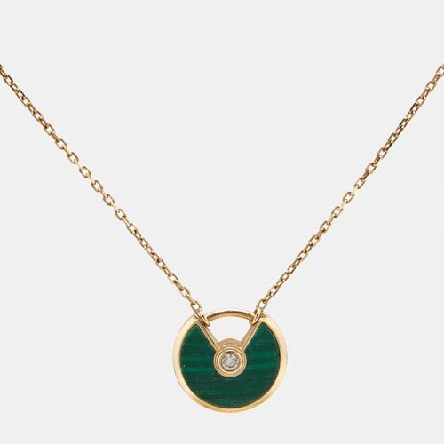 Cartier Amulette De Cartier Malachite Diamond 18k Rose Gold XS Model Necklace - Cartier - Modalova